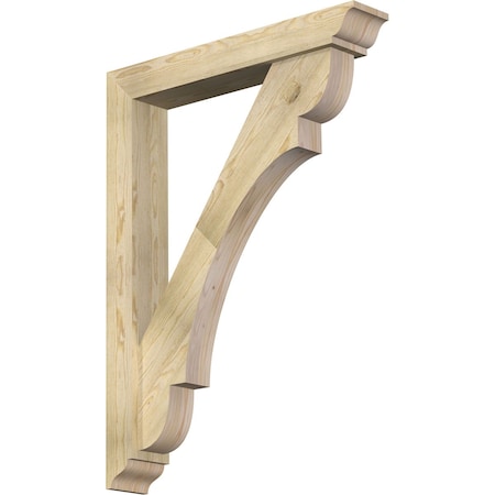 Ekena Millwork Olympic Traditional Rough Sawn Bracket w/ Offset Brace, Douglas Fir, 6"W x 36"D x 48"H BKT0604X36X48OLY01RDF